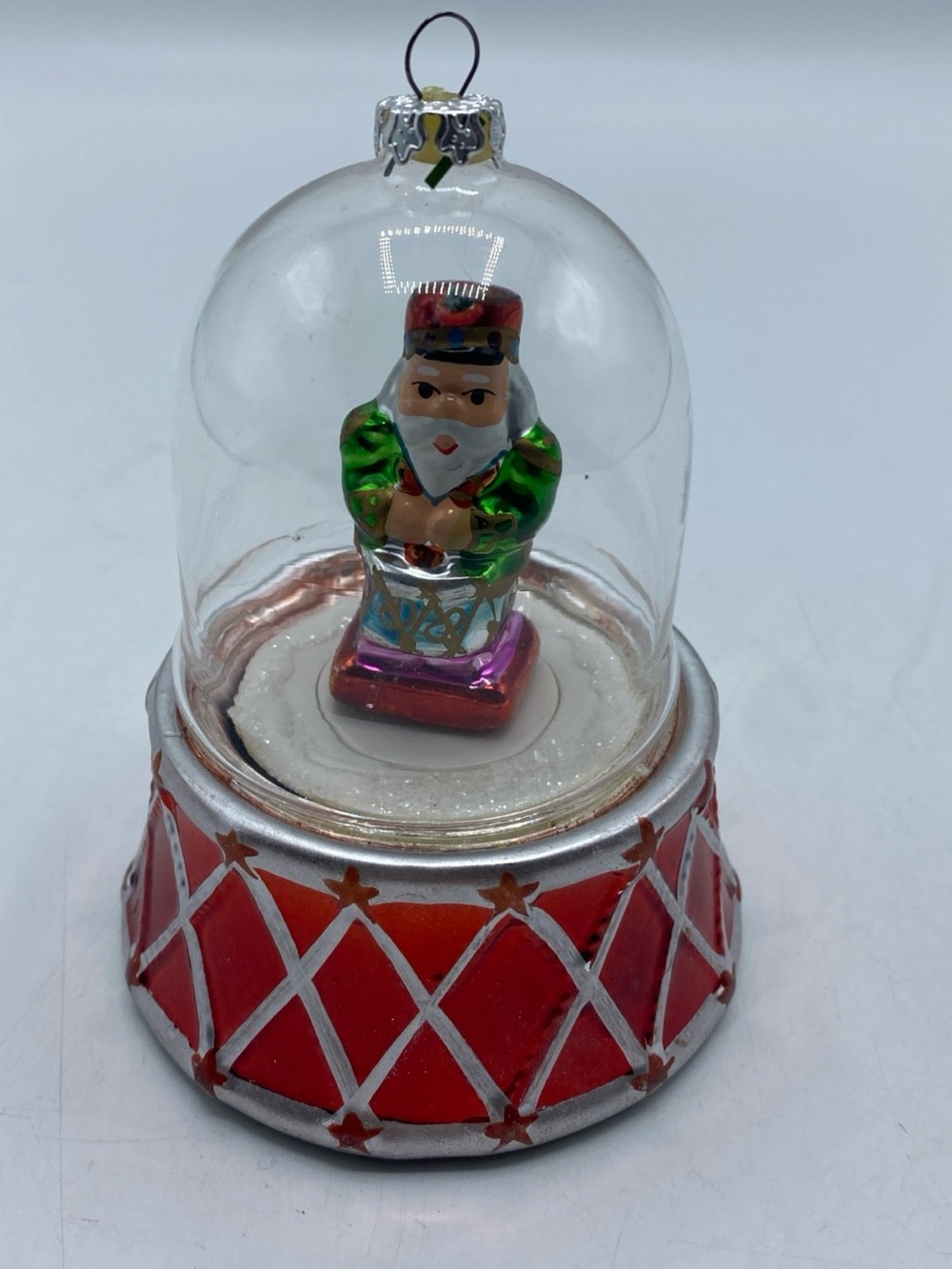 Mr Christmas Drummer Toy Soldier Ornament Rotating Musical Box Glass Dome